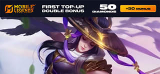Mobile Legends: Bang Bang - First Top-Up Double Bonus - 50 Diamantes + 50 Bônus