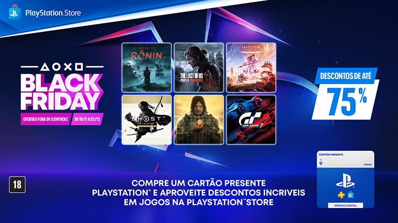 Gift Cards Playstation em 6x sem juros