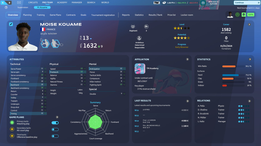 Captura de pantalla 1 - Tennis Manager 25