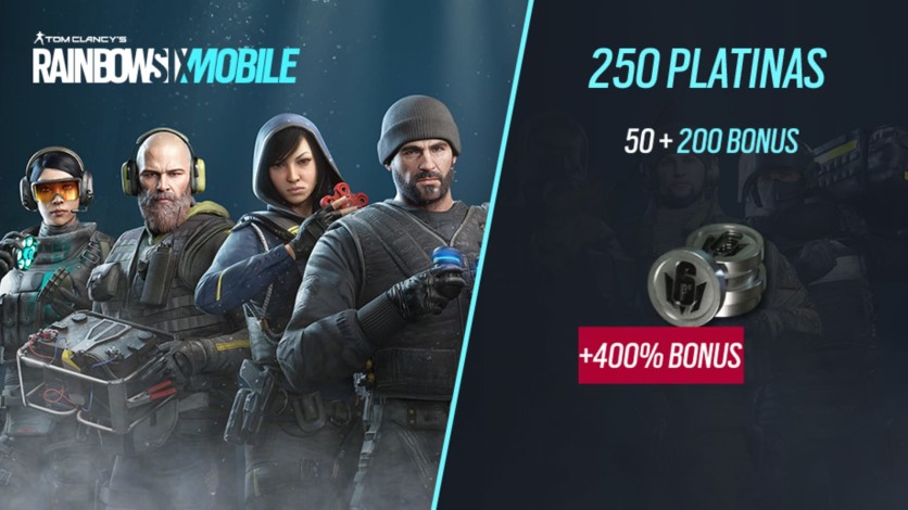 Captura de pantalla 1 - Rainbow Six Mobile - First Purchase - 250 Platina (50 + 200 de bônus)